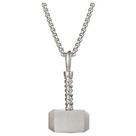 Marvel Men's Stainless Steel Thor Hammer Pendant Necklace