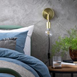 Argos Home Rayner Plug in Wall Light - Brass