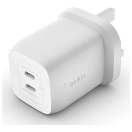 Belkin 65W Power Delivery Dual USB-C GaN Wall Charger-White