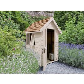Forest Garden Overlap Retreat Shed - 6x4ft, Cream, Installed