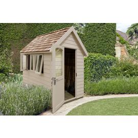 Forest Garden Overlap Retreat Shed - 8x5, Cream, Installed