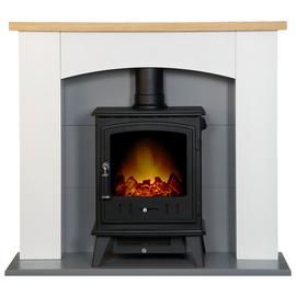 Adam Huxley Electric Stove Suite-White and Grey