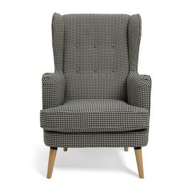 Habitat Callie Fabric Wingback Chair - Black & White