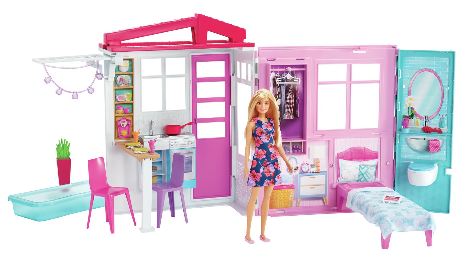 barbie doll house set with barbie