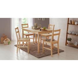 Argos Home Raye Solid Wood 4 Seater Dining Table - Natural