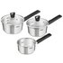 Tefal Simpleo 3 Piece Stainless Steel Non Stick Pan Set