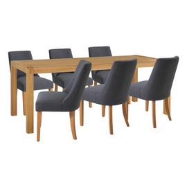 Habitat Radius Oak Dining Table & 6 Alec Chairs