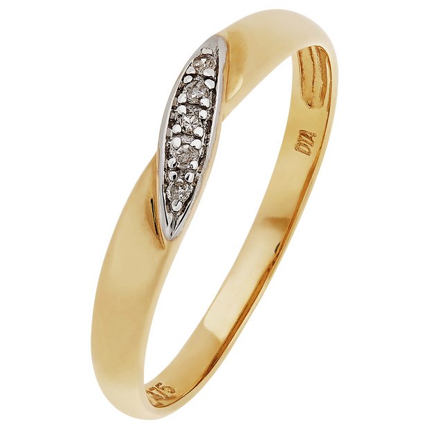 Buy 9ct Gold Diamond Accent Twist Wedding Ring - 3mm at Argos.co.uk