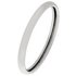 Revere 9ct White Gold Rolled Edge D-Shape Wedding Ring - 2mm