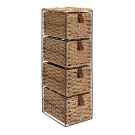 Argos Home 4 Drawer Slim Bathroom Storage Unit - Natural