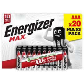 Energizer Max Alkaline AAA Batteries - Pack of 20