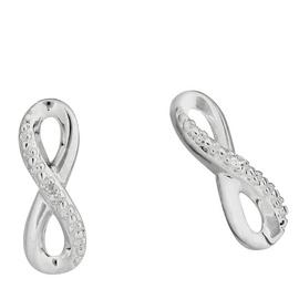 Revere Sterling Silver Diamond Accent Infinity Stud Earrings