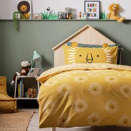 Habitat Cotton Safari Lion Yellow Bedding Set