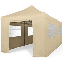 All Seasons 3m x 6m Pop Up Garden Gazebo & Side Panels-Beige