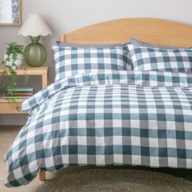 Argos Home Gingham Blue and White Bedding Set - Single