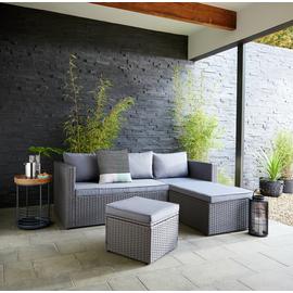 Argos Home 4 Seater Rattan Effect Garden Sofa Set - Grey