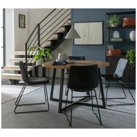 Habitat Nomad Brown Dining Table  & 4 Black Chairs