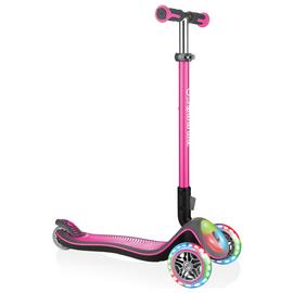 Globber Elite Lights Folding Tri Scooter – Pink