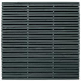 Forest Garden Double Slatted Fence Panel Grey x5