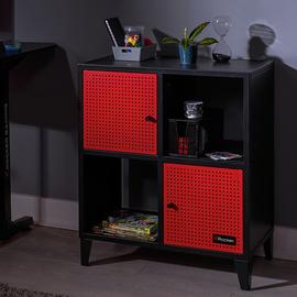 X Rocker Mesh-Tek Square 4 Cube Storage Unit - Red and Black