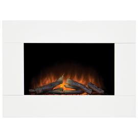 Adam Carina Wall Fire with Remote-White