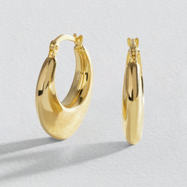 Argos ladies gold on sale hoop earrings