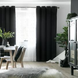 Habitat Eyelet Curtains - Black - 229x229cm