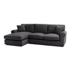 Argos Home Lisbon Fabric Left Hand Corner Sofa- Charcoal