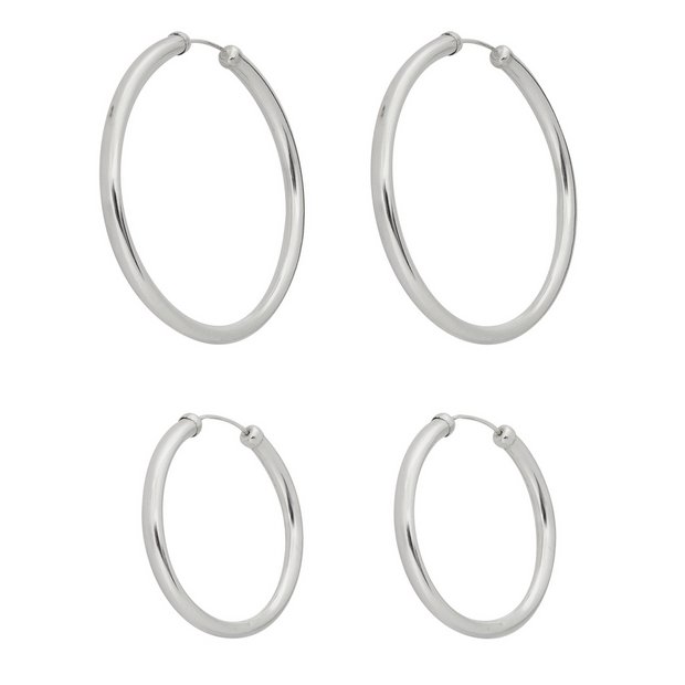 Buy Sterling Silver Hoop Earrings - Set Of 2 At Argos.co.uk - Your 