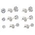 Sterling Silver Cubic Zirconia Stud Earrings-Set of 3