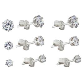 Revere Sterling Silver Stud Earrings Set of 3 Pairs