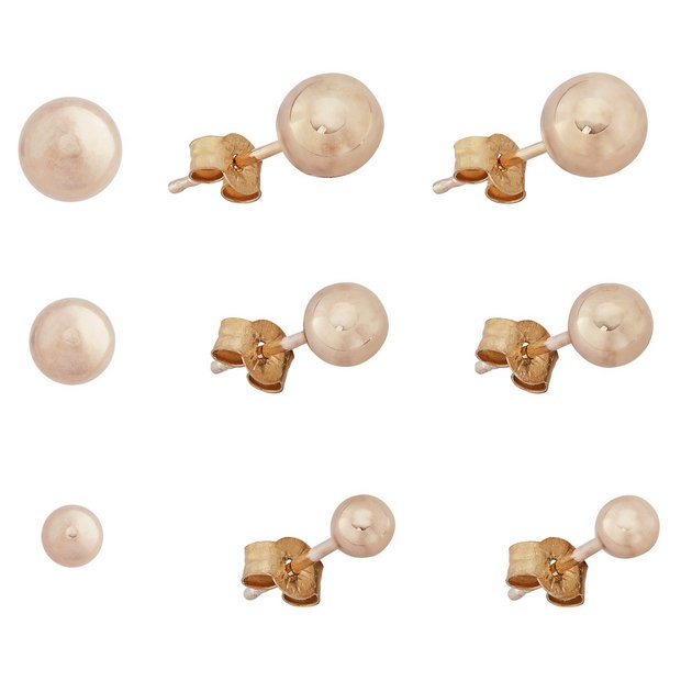 Buy 9ct Gold Ball Stud Earrings Set of 3 at Argos.co.uk Your Online
