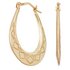 Revere 9ct Yellow Gold Faceted Oval Creole Hoop Earrings