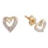 9ct Gold Diamond Accent Heart Stud Earrings