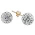 Revere 9ct Gold Crystal Glitter Ball Stud Earrings