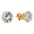 Revere 9ct Yellow Gold Cubic Zirconia 6mm Stud Earrings