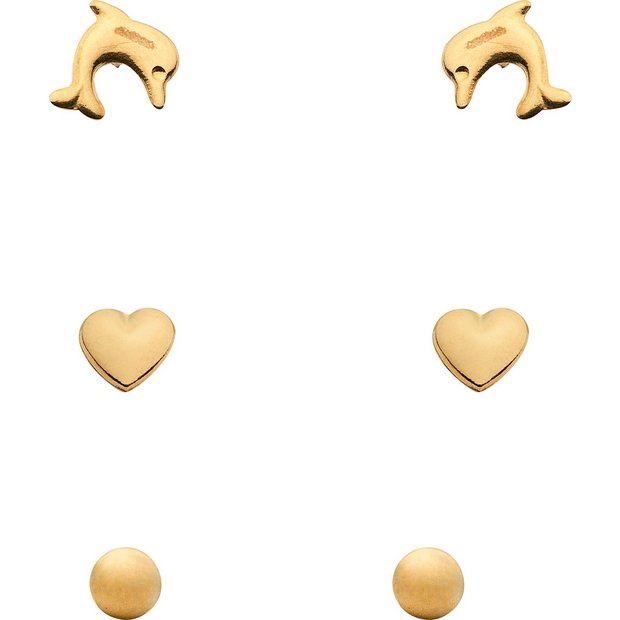 Buy 9ct Gold Studs Set of 3 at Argos.co.uk Your Online Shop for