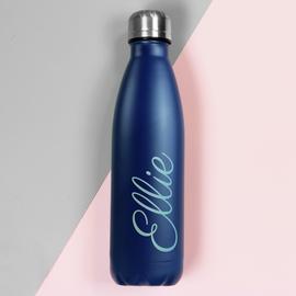 Personalised Message Blue Insulated Water Bottle - 500ml