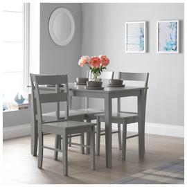 Argos Home Chicago Pair of Solid Wood Dining Chair- Grey