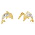 Andralok 9ct Gold Dolphin Cubic Zirconia Stud Earrings
