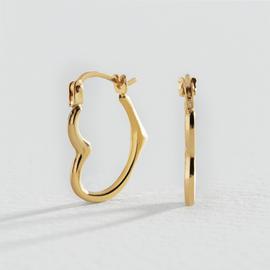 Revere 9ct Yellow Gold Heart Creole Hoop Earrings