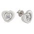 Revere 9ct White Gold Cubic Zirconia Heart Stud Earrings