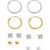 Revere Sterling Silver 9ct Gold Plated 6 Pairs of Earrings 