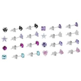 Revere Sterling Silver Crystal Stud Earrings Set of 8 Pairs