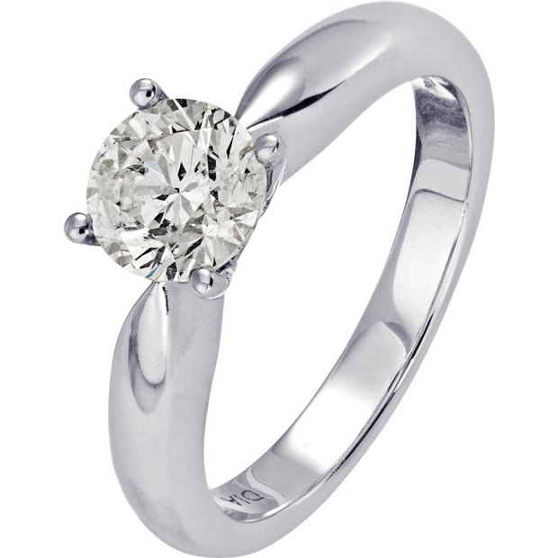 Buy Everlasting Love 18ct W Gold 1ct Diamond Solitaire Ring M at