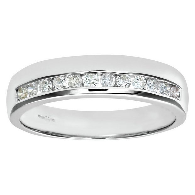 Buy Everlasting Love 9ct W Gold Diamond 4mm Wedding RingSize O at