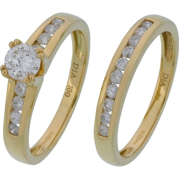 Buy Everlasting Love 18ct Gold 1.00ct Diamond Bridal Ring SetO at Argos.co.uk Your Online