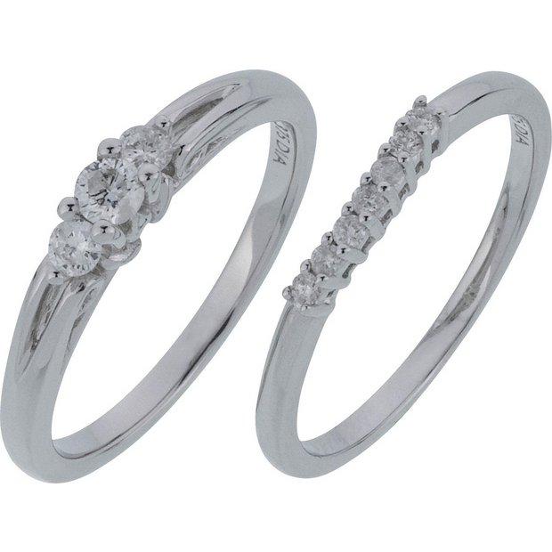 Buy Everlasting Love 9ct White Gold 0.50ct tw Diamond Ring SetN at