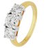 Revere 18ct Gold Plated Silver 1.50ct Look 3 Stone Ring