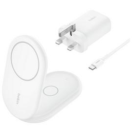 Belkin 2 in 1 MagSafe Compatible Wireless Charger Qi2- White
